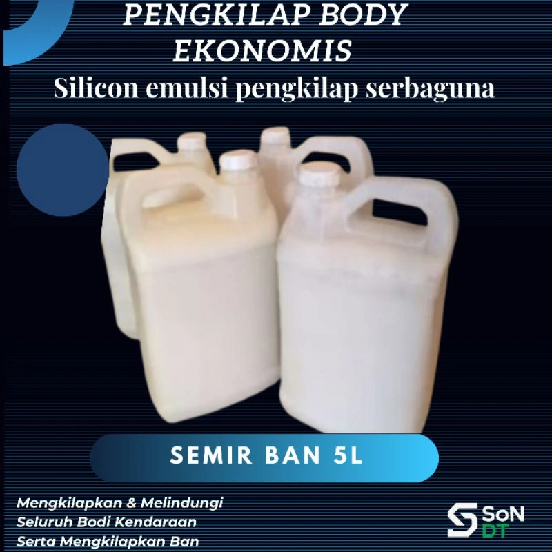 Silikon Pengkilap body, Silicone emulsi, Semir ban, kit, wax, coating , ECO 5 L