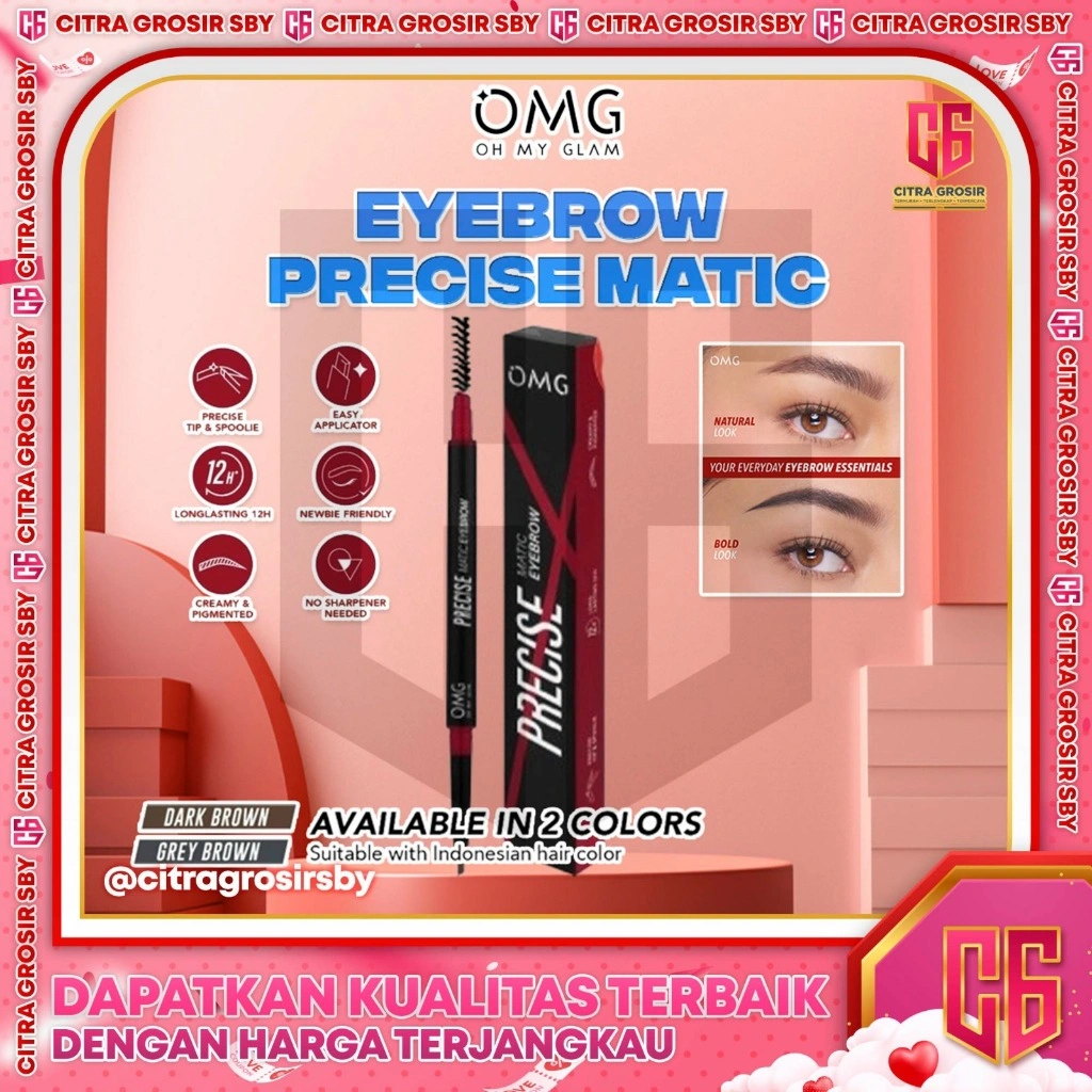 OMG Oh My Glam Precise Matic Eyebrow Precisely On Point || Tahan 12 Jam || Pensil Alis