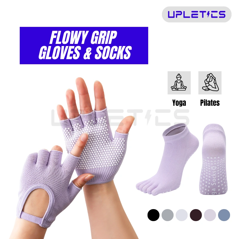 Upletics Flowy Grip Gloves & Socks For Yoga & Pilates | Sarung Tangan Pilates & Yoga Anti Licin | Kaos Kaki Pilates Yoga Anti Slip