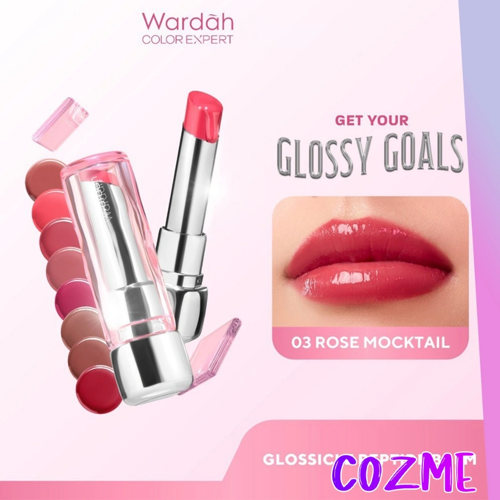 WARDAH Glossicle Peptide Balm | Glossy Finish Lip Balm | dengan Peptide & UV Filter Lipstick