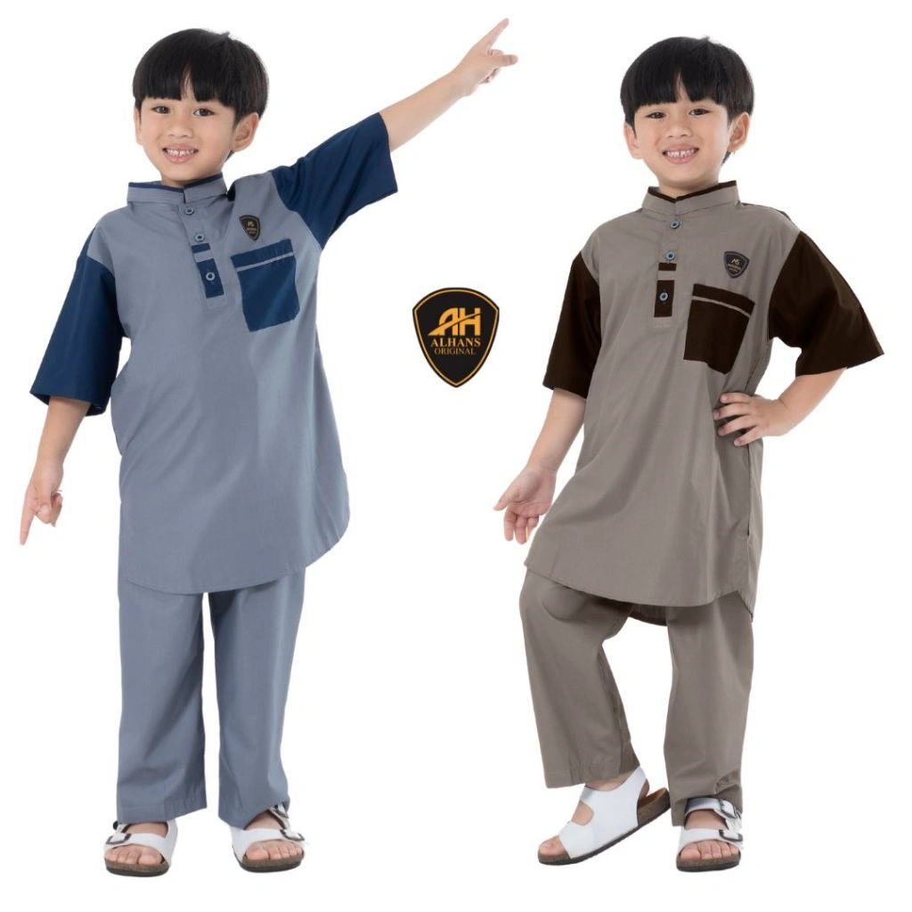 ALHANS Setelan Koko Anak 9 -16 Tahun Lengan Pendek Premium Hamzah Series Original