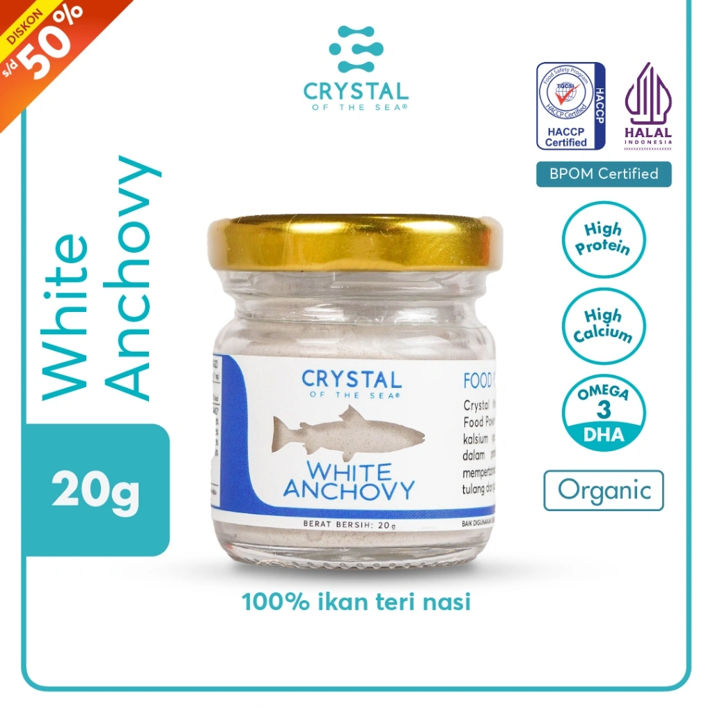 Crystal of the Sea | White Anchovy Powder (20GR) (80GR) / Bubuk Ikan Teri Nasi / Whitebait - Bumbu Kaldu MPASI NON MSG