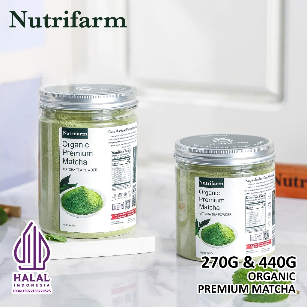Matcha Powder Organik Antioksidan Tinggi 440g 270g