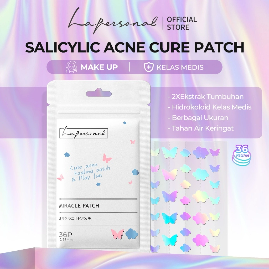 La.personal - Salicylic Acid Acne Pimple Patch Laser  Make Up 36Patches | 2X Ekstrak Botani | Hidrokoloid Kelas Medis |Tempelan Jerawat Obat Jerawat Acnes Spot Care | Antibakteri Anti-inflamasi Mengatur Tahan Air Tahan Keringat