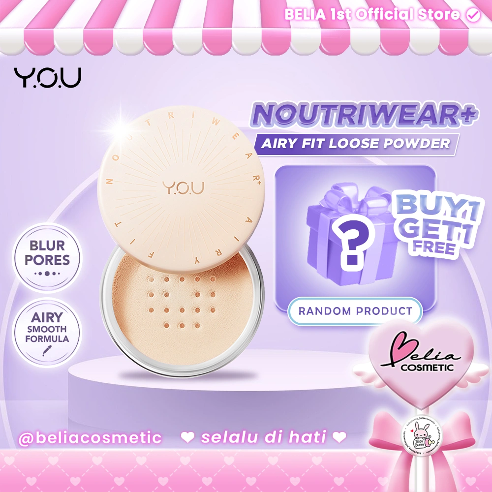 ❤ BELIA ❤ YOU Noutriwear Airy Fit Loose Powder | Bedak Tibur | Sebum Control | Smooth Finish | 15g