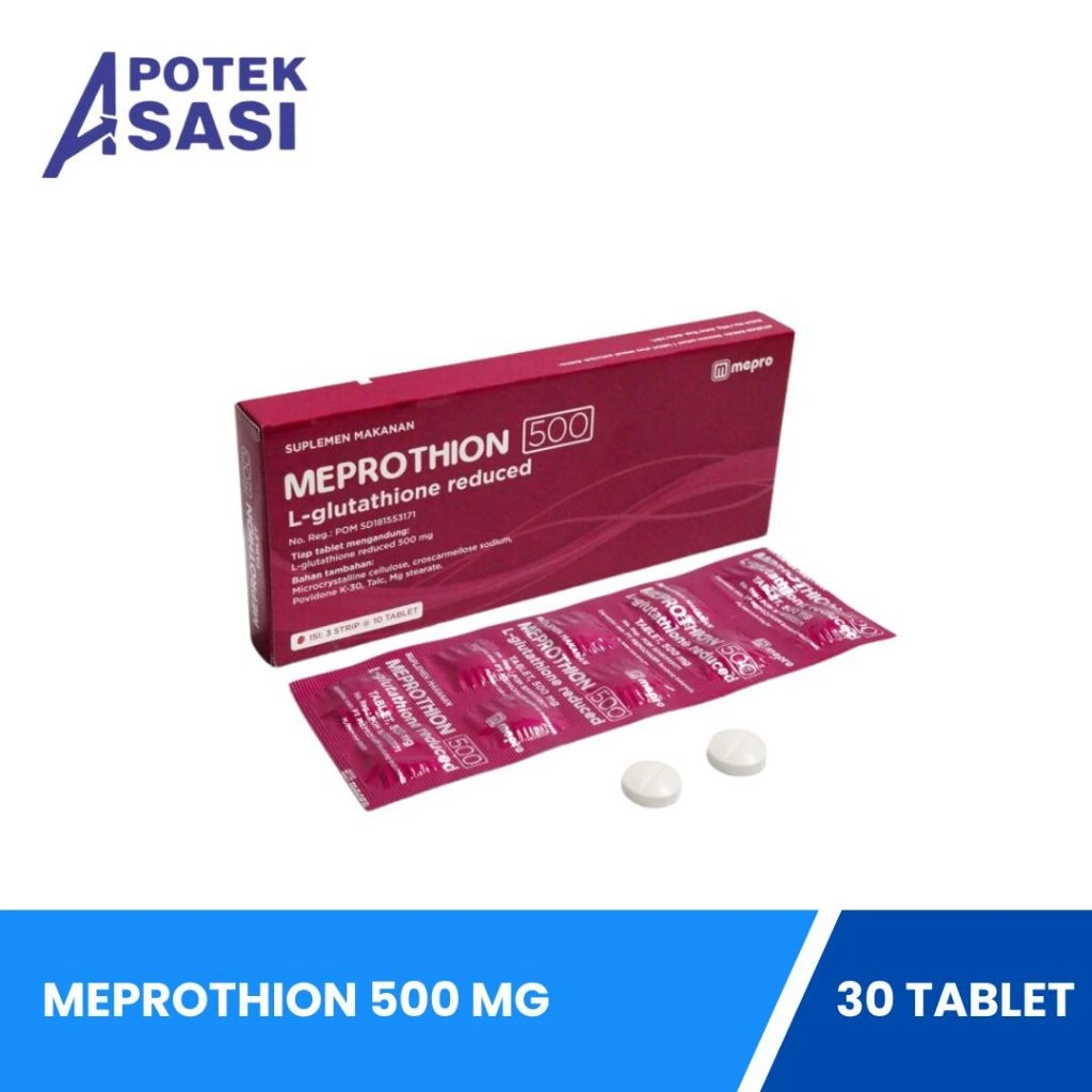 Meprothion 500 Mg Box Isi 30 Tablet - Suplementasi Kesehatan Kulit