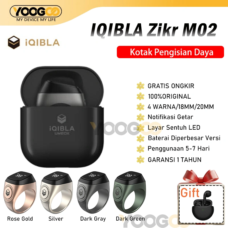 Iqibla Zikr Ring Cincin Tasbih Digital Tasbih Smart IQIBLA M02PRO Ring Iqibla Tasbih Digital Cincin Bluetooth Ring
