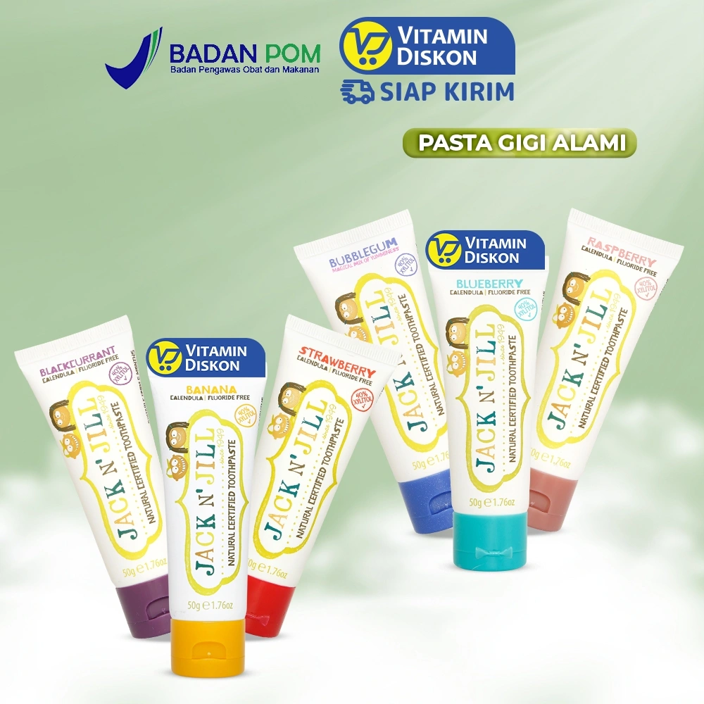JACK N' JILL NATURAL TOOTHPASTE ORGANIC 50G PASTA GIGI ANAK BALITA ORGANIK NATURAL ALAMI