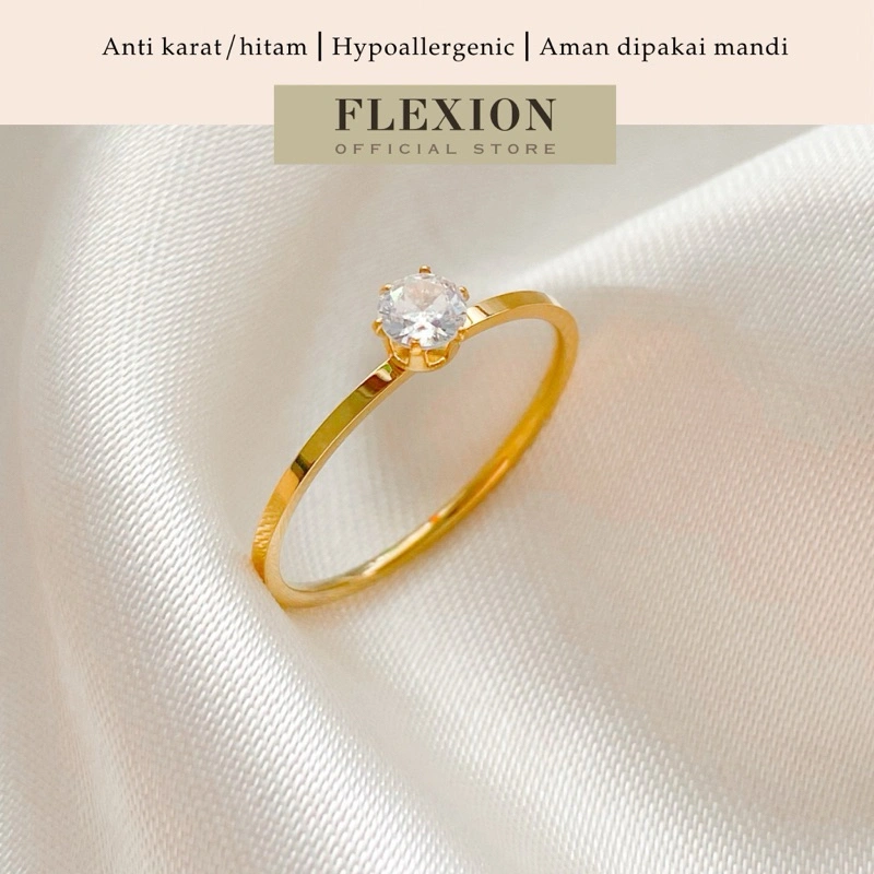 Flexion - Cincin Demi Titanium Anti Karat/Hitam/Luntur - Free Ring Adjuster - Aksesoris dan Perhiasan Fashion Korea Aesthetic Classy - Stainless Steel 316L