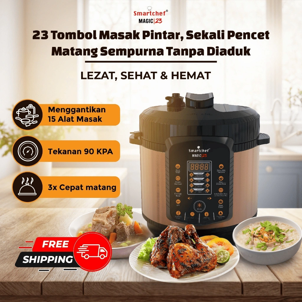 SMART CHEF Presto Listrik SlowCooker Low Carbo Multicooker Pressure Cooker Cegah Diabetes Original SMARTCHEF Low Carb Multicooker Pressure Cooker Smartchef  Multifungsi Slow Cooker Original Bergaransi Resmi