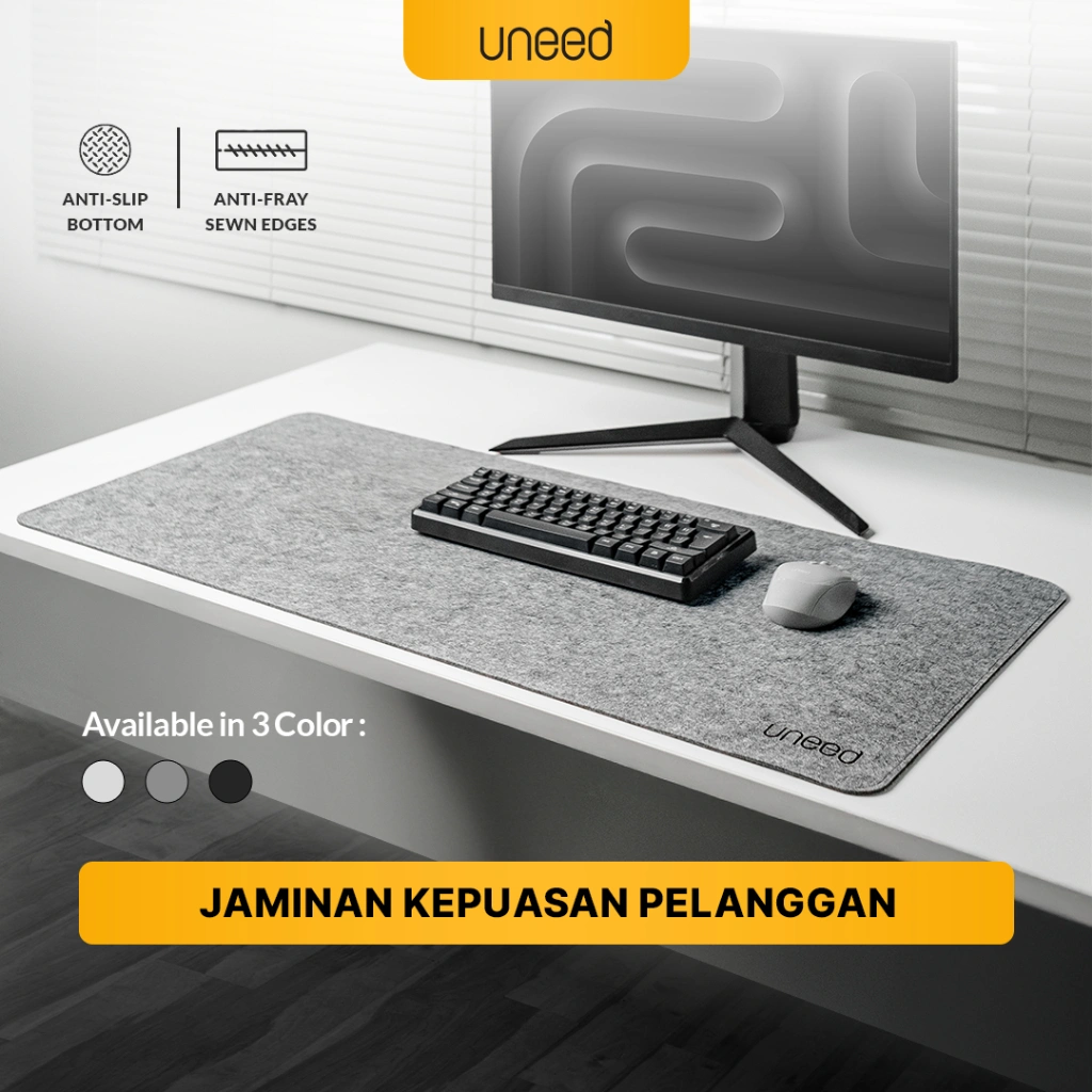 UNEED Vegan Felt Desk Mat Desk Pad Mousepad 90x40cm - UMP422