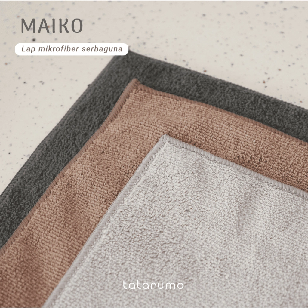 TATARUMA Maiko Bundling 3pcs - Lap Kain Microfiber Serbaguna Daya Serap Tinggi 360gsm