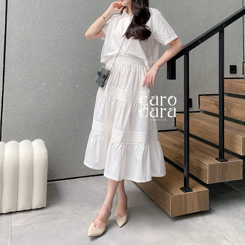 CAROCARA | Essie Set Kemeja Casual Daily Outfit Easy  Office Look Setelan Wanita