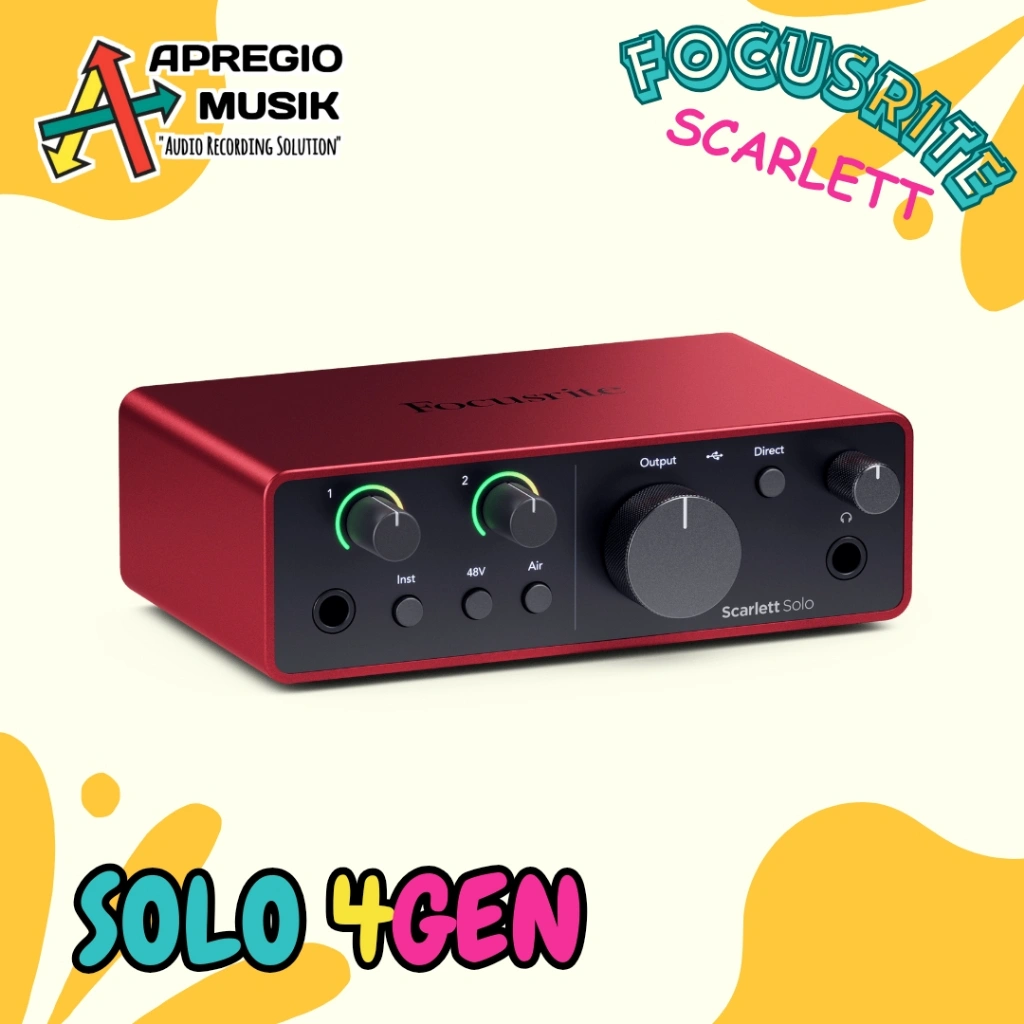 Focusrite Scarlett Solo 4th 4 Gen 4Gen / Gen 4 terbaru USB Audio Interface Soundcard