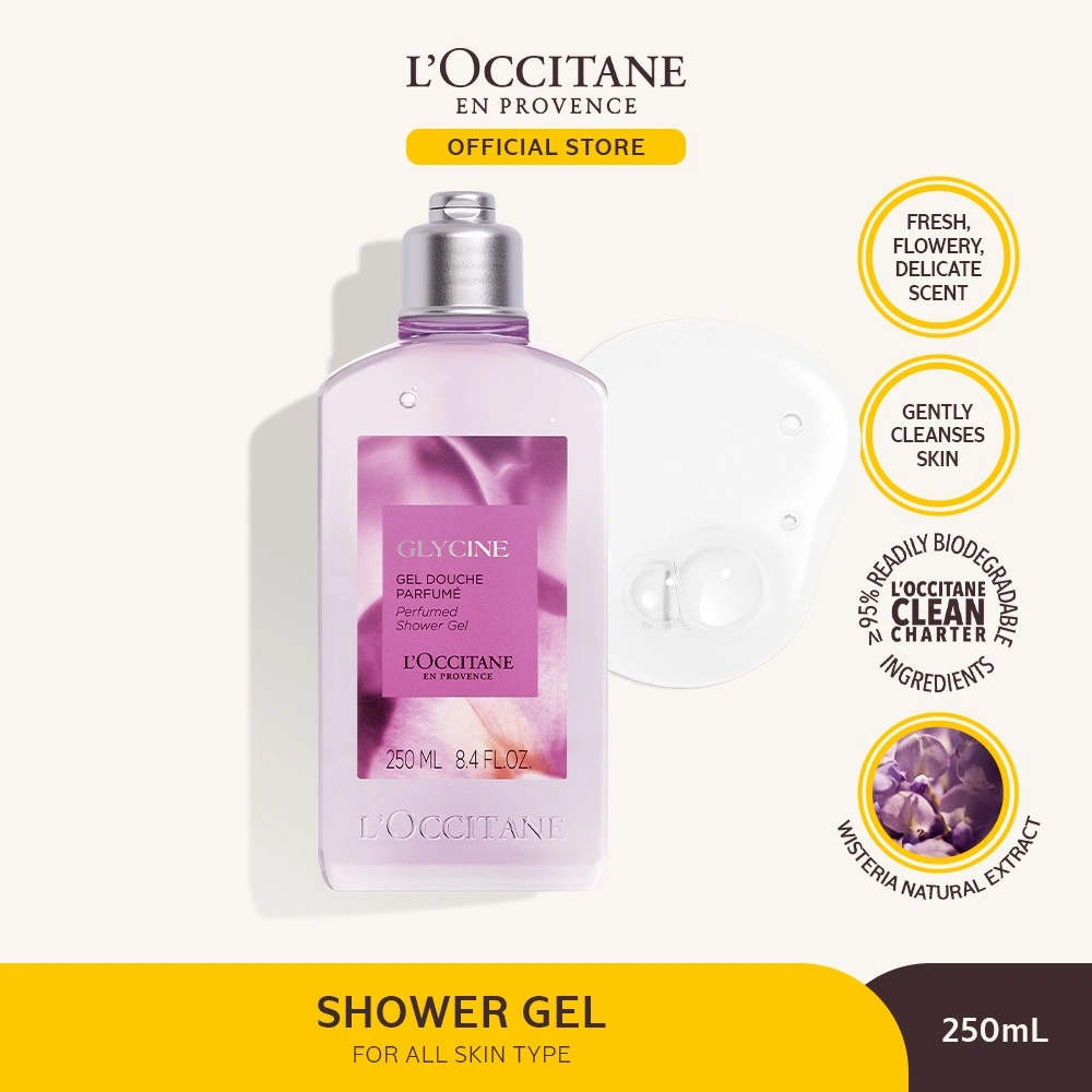 L'Occitane Wisteria Perfumed Shower Gel 250ml - Shower Gel Sabun Mandi Membersihkan Melembutkan Kulit
