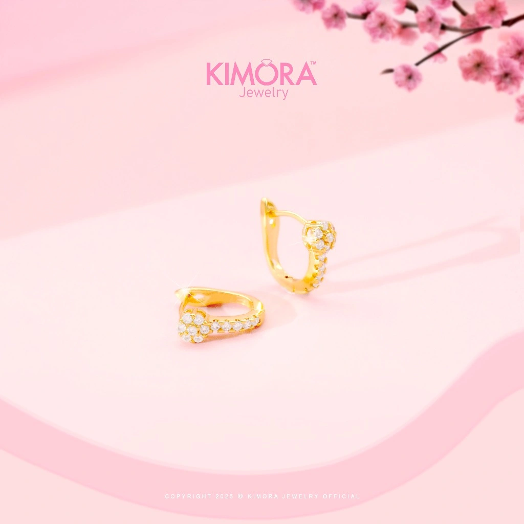 Kimora - Anting Hoop Rhodium Wanita Yuna Gold Plated 18k Anr353