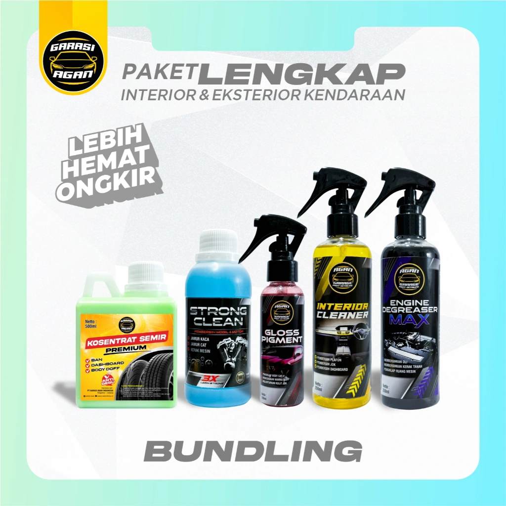 GARASI AGAN PAKET LENGKAP Pembersih dan Pengkilap Interior, Mesin, Body, Kaca dan Ban Mobil Motor