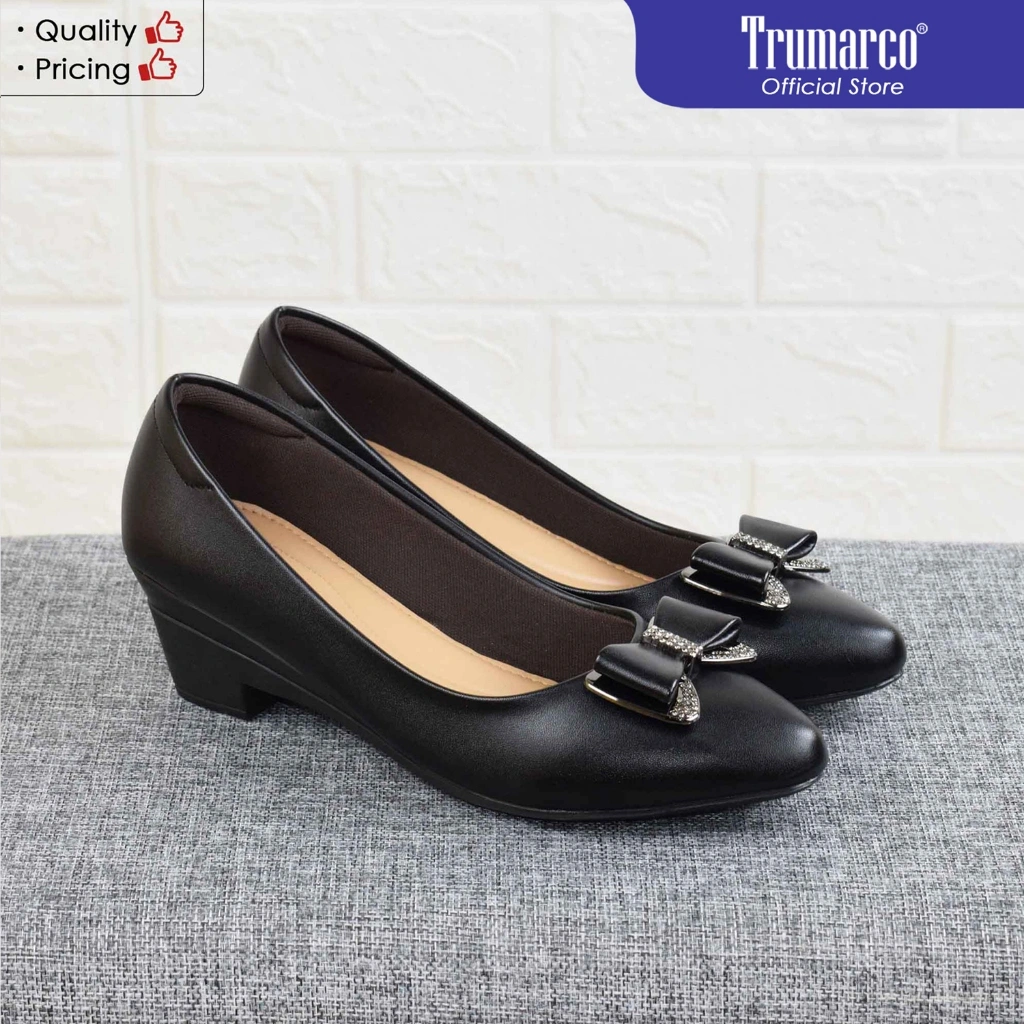 TRUMARCO  Sepatu Pantofel / Sepatu Kerja Wanita [HAK 5 CM] TAS 502 Hitam