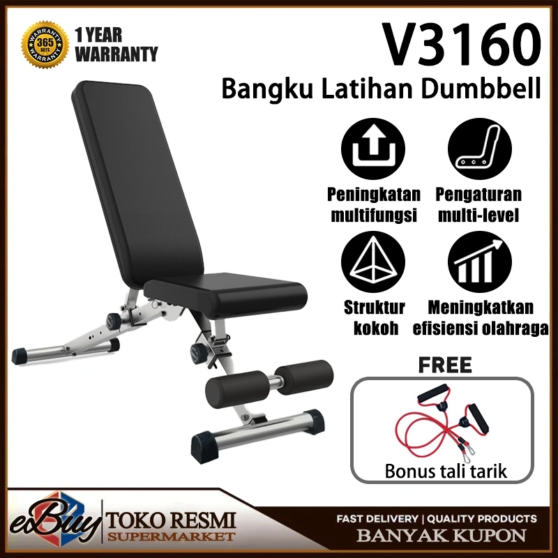 EBUY Bangku dumbel multifungsi/Untuk latihan rumahan/Bangku angkat beban & dumbel/ Kursi sit-up/Bangku bench press gym