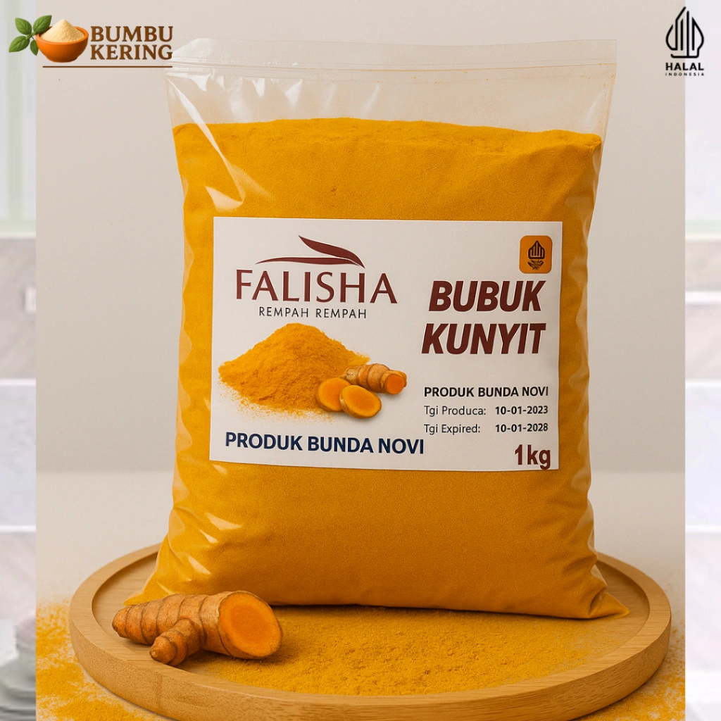 Bumbu Kering - Kunyit Kunir Asli Bubuk 1Kg / Serbuk Rempah Dapur Original