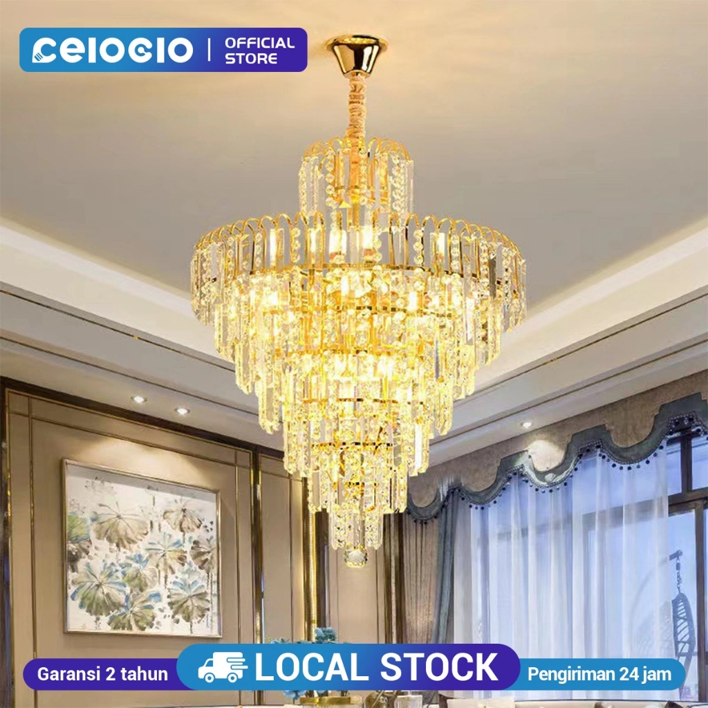CELOGLO Lampu Kristal Ruang Tamu Lampu Gaya Eropa Lampu Hias Lampu Hias Rumah Lampu Gantung Restoran