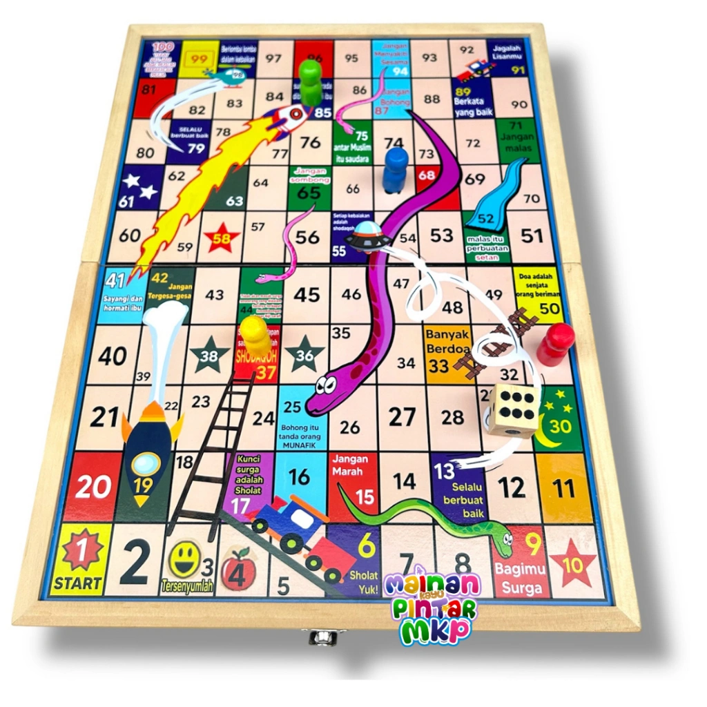 Ular Tangga Papan Kayu Muslim Board Game