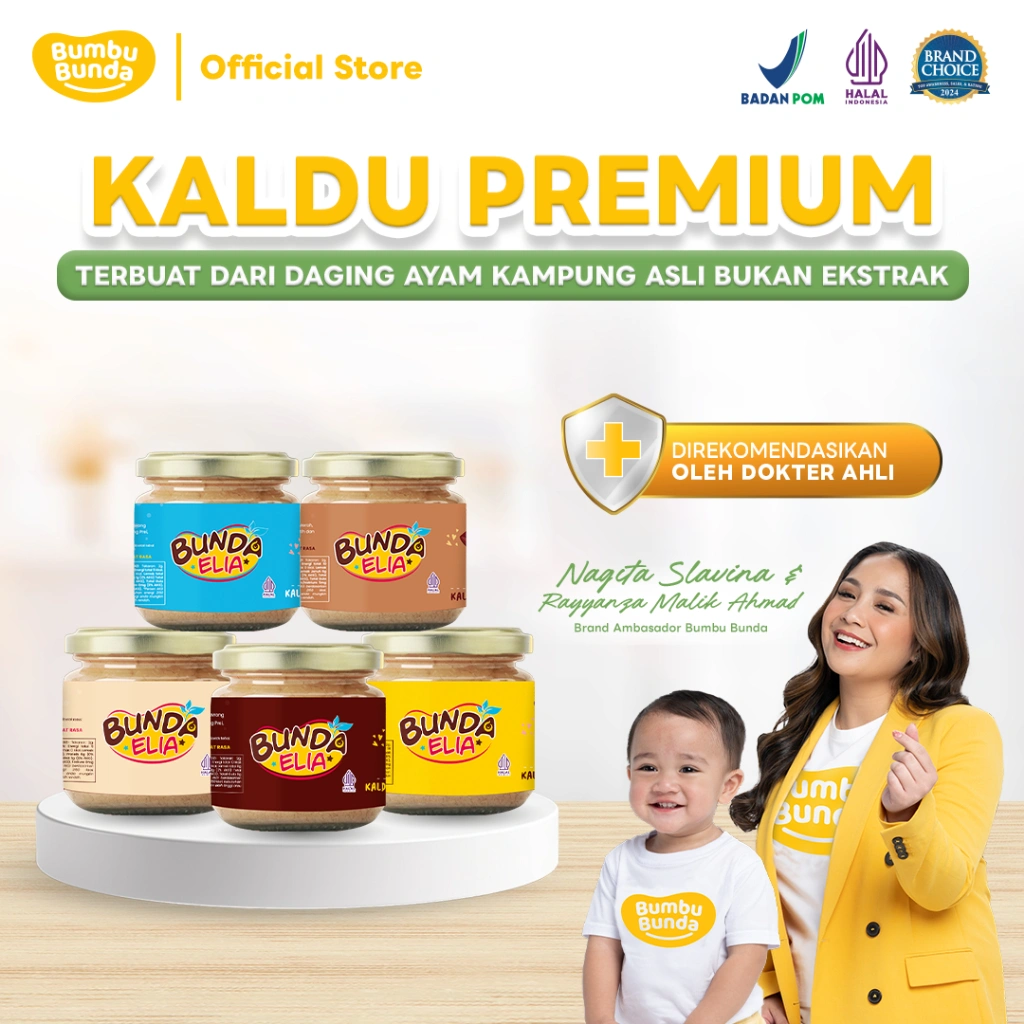 Bumbu Bunda Elia Kaldu MPASI 50gr Non MSG  - Bumbu MPASI | Kaldu Asli | Kaldu Ayam Sapi Salmon Jamur