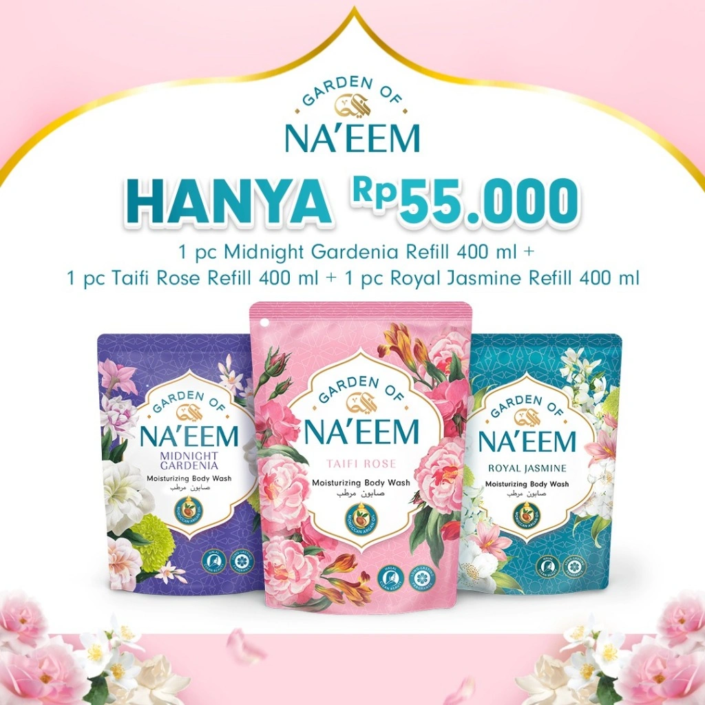 Garden Of Naeem Body Wash Refill 400ml Mix isi 3pcs