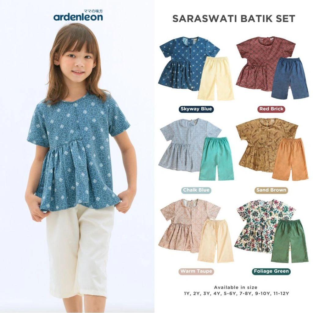 ARDENLEON Setelan Anak Perempuan Saraswati Batik Set