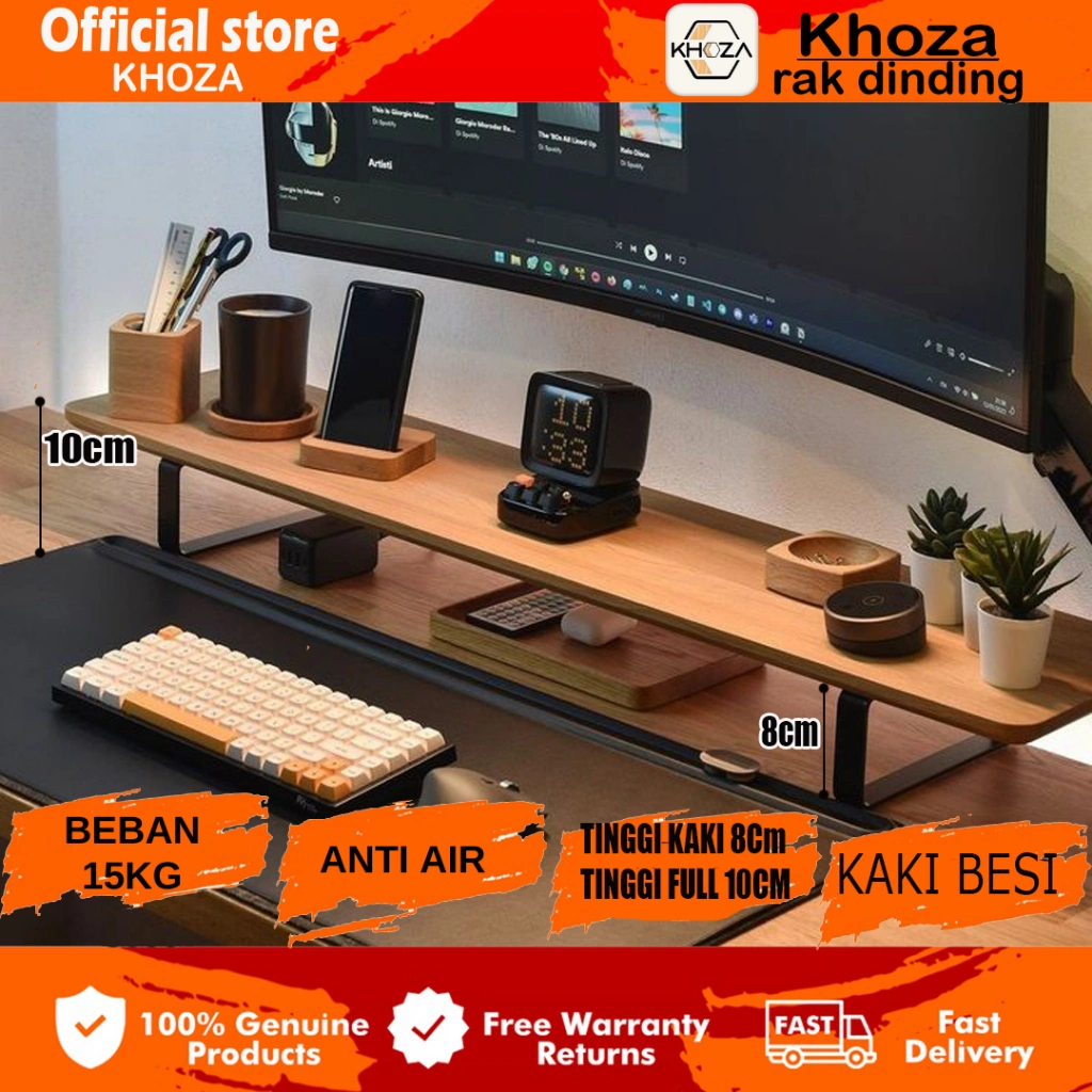rizer stand laptop komouter ukuran 80x20 cm dudukan peninggi laptop monitor dekstop