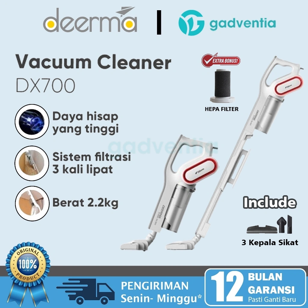 Deerma Dx700 Dx700s 2in1 Handheld Vacuum Vacum Cleaner Penghisap Debu Lantai Karpet