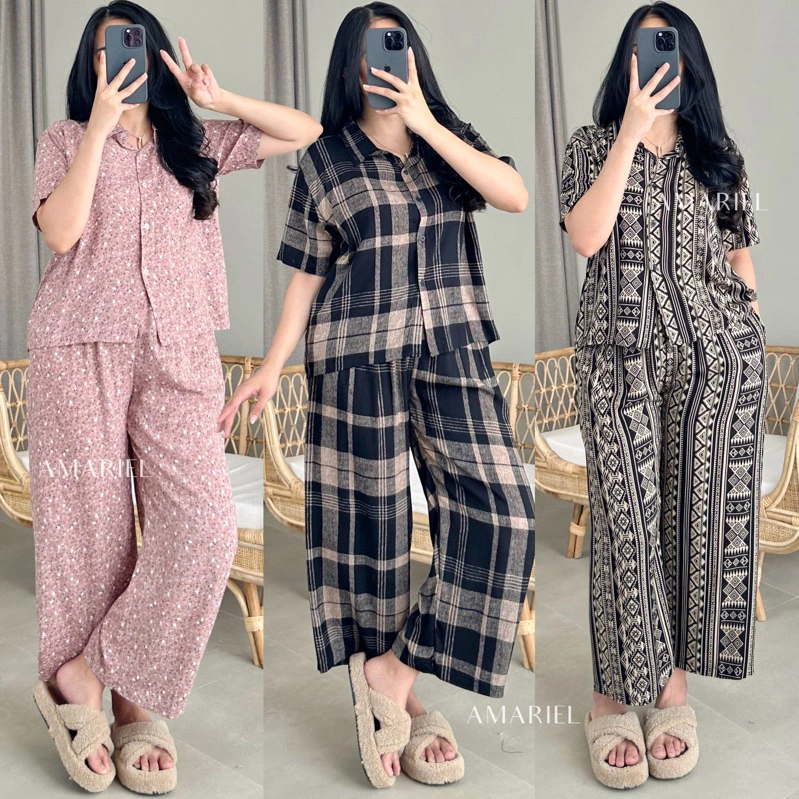 Amariel Yuka OneSet Piyama Setelan Baju Tidur Nyaman Bumil Busui Friendly