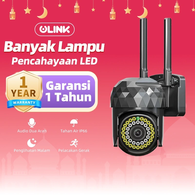 ULINK P1hitam Outdoor Tahan Air Penglihatan Malam CCTV nirkabel Camera IP Wifi Alarm Kamera Keamanan