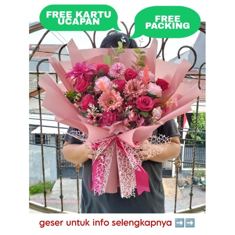 [READY] Buket Bunga Artificial Jumbo XL Hadiah Wisuda Lamaran Ulang Tahun Anniversary Valentine Hari Ibu