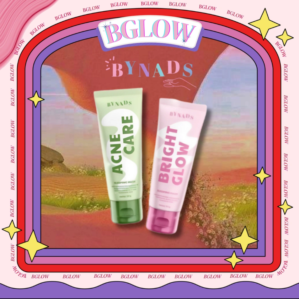 Bynads Bright Glow / ACNE Sleeping Mask 3IN1 Moisturizer Sleepingmask Wash off Mask With Niacinamide Salmon DNA Bynads Bright Glow 50gr