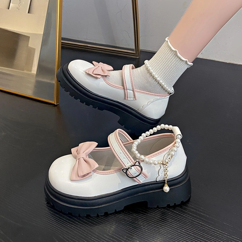 Sepatu Cewek Outdoor Korean Style Sepatu Perempuan Pita Lucu Kasual Import Mary Jane FK-105