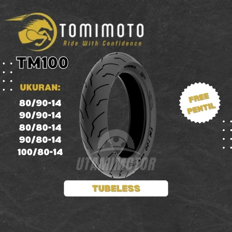 BAN MOTOR TOMIMOTO TM100 RING 14 80/90-14 90/90-14 80/80-14 90/80-14 100/80-14 TUBELESS