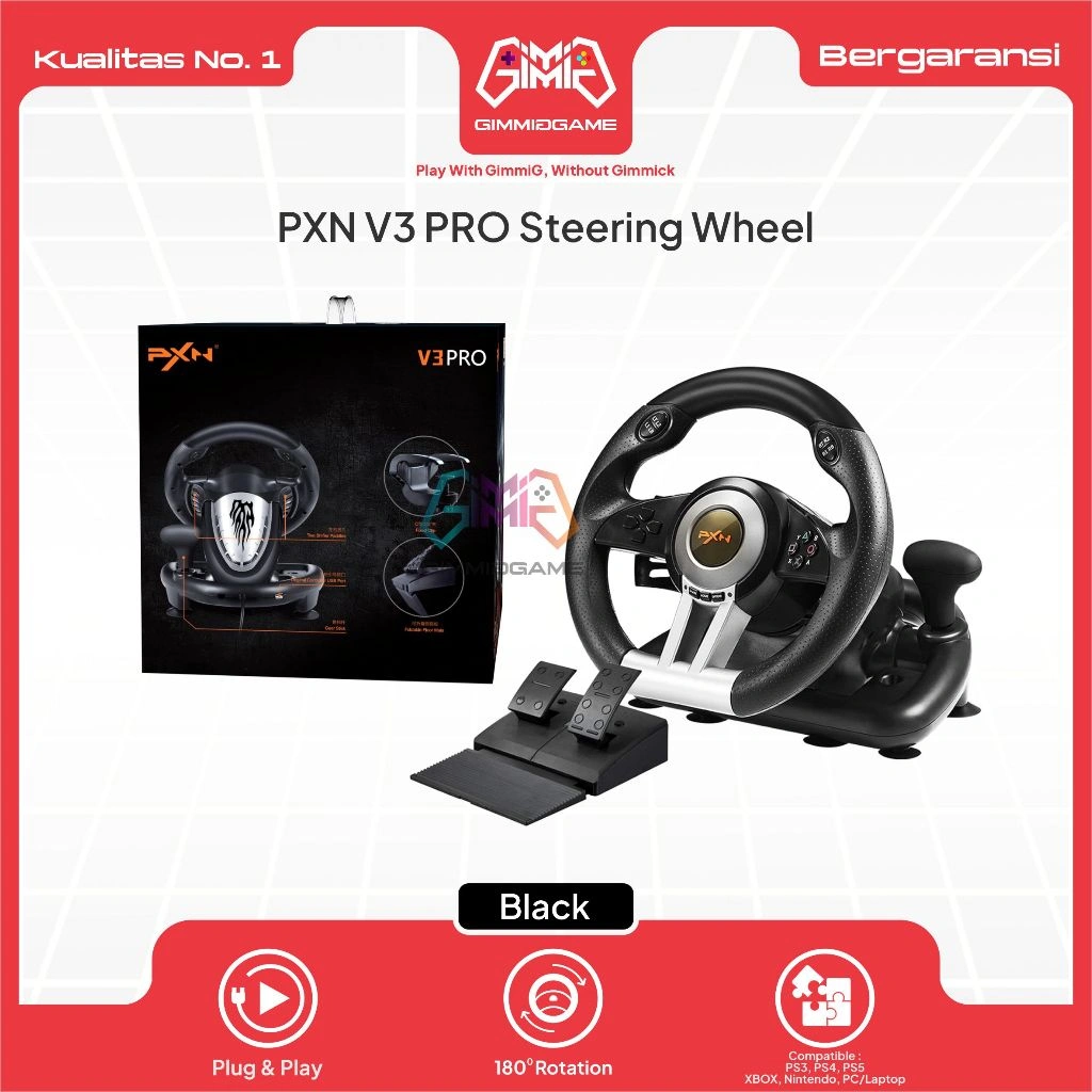 PXN V3 Pro Steering Wheel Racing Stir Setir PS3 PS4 PC Laptop Andorid IOS Xbox Series Nintendo Switch