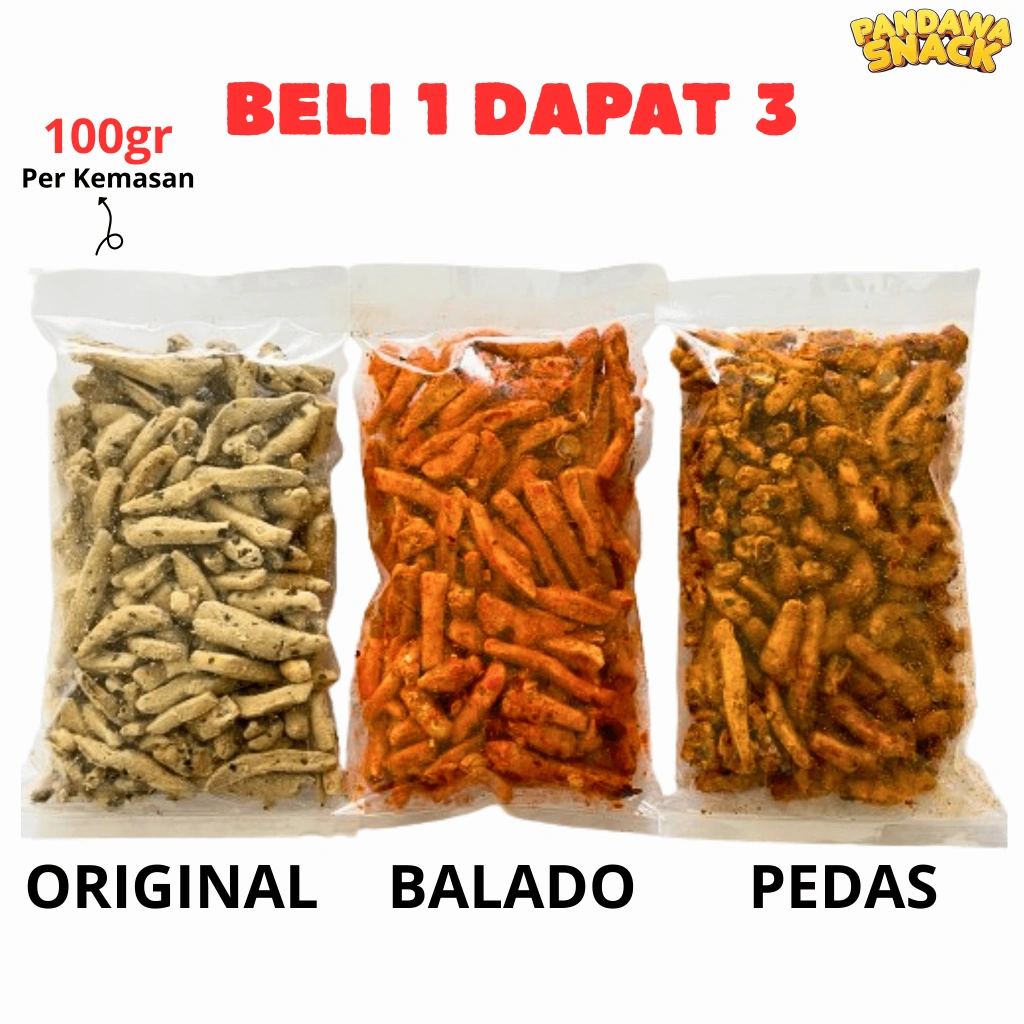 Basreng Beli 1 Dapat 3 Varian Berbeda Bundlig 300gr Keripik