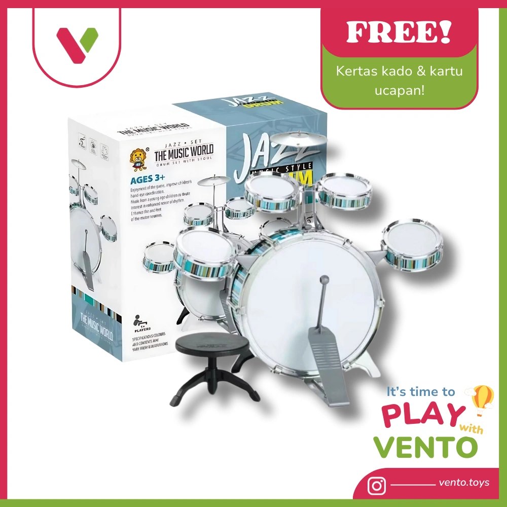 [VENTO TOYS] Mainan Anak Music Style Jazz Drum Jumbo - Mainan Alat Musik Anak Drum