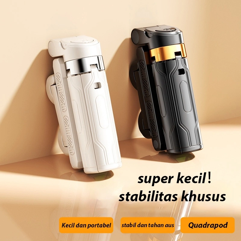 JC25 Ponsel Kamera Sihir Perjalanan Portabel Universal Ground Quadpod Super Mini Selfie Stick untuk Vlog Live Streaming Foto dan Video Ringan Portabel Cocok untuk Perjalanan dan Konten Kreator