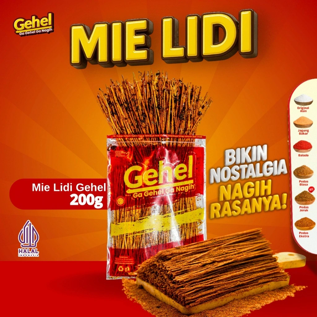 Gehel Mie Lidi 200gr  - Makanan Ringan