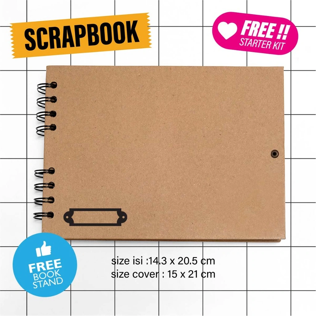Jung Java hardcover scrapbook / album foto / buku gambar / buku tulis / notebook A5 14.3x20.5cm (isi) Free starter kit