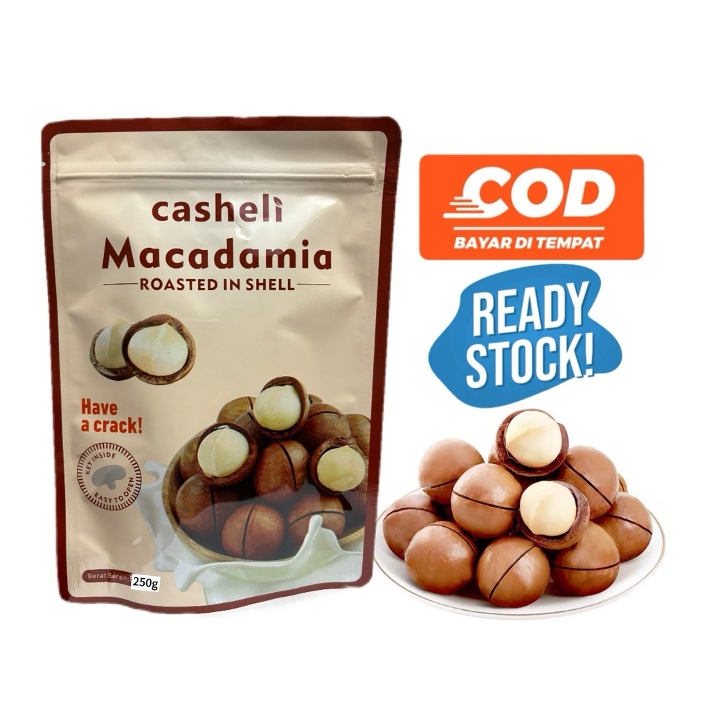 casheli Roasted Macadamia Nuts Kacang Milky Flavor Camilan Rasa Susu Food Snack snacks 250g