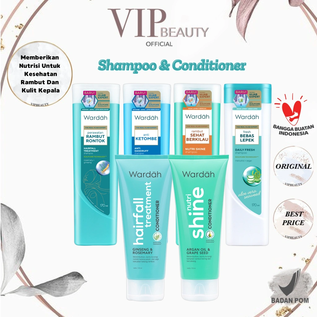 WARDAH Shampoo / Conditioner - Daily Fresh | Hairfall Treatment | Anti Dandruff | Nutri Shine 160ml