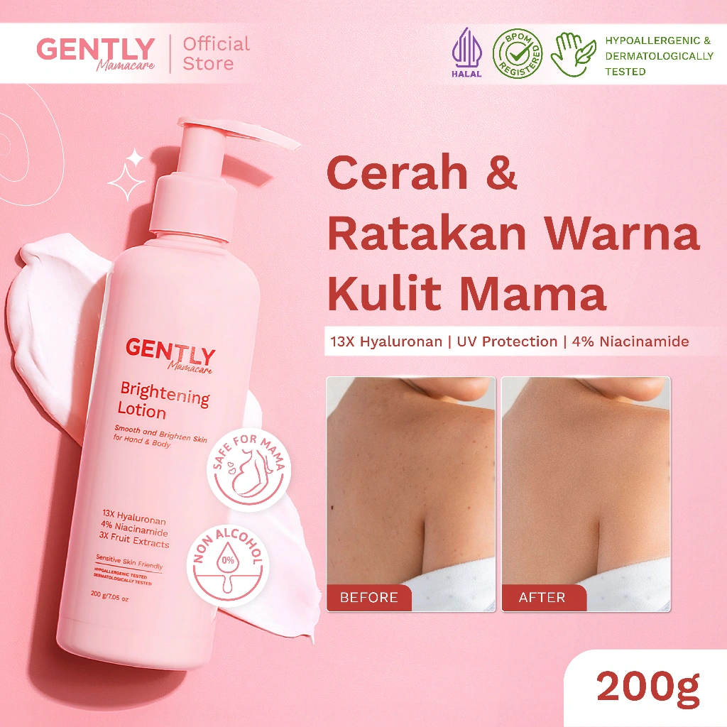 GENTLY Mamacare Brightening Lotion 200 gr - Mencerahkan dan Meratakan Warna Kulit