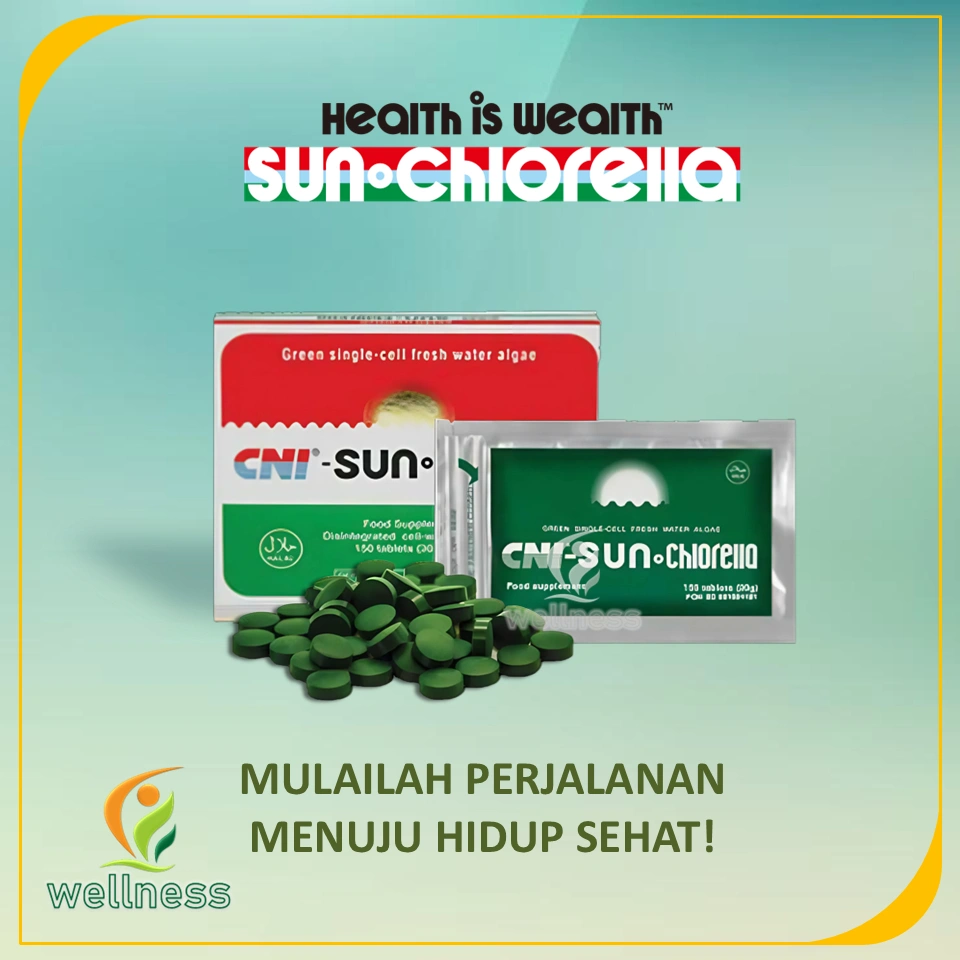 CNI Sun Chlorella – Suplemen Alami Chlorella | Detoks, Imun, Energi