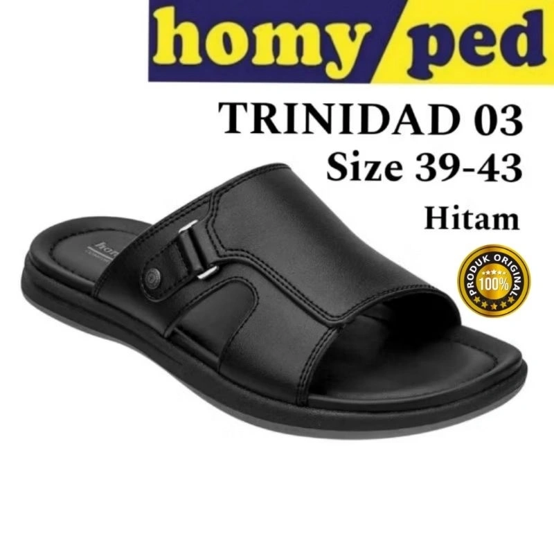 Homyped Sandal Selop Kokop Pria Dewasa Kekinian Casual Jepit Hitam Terbaru Original Size 39-43