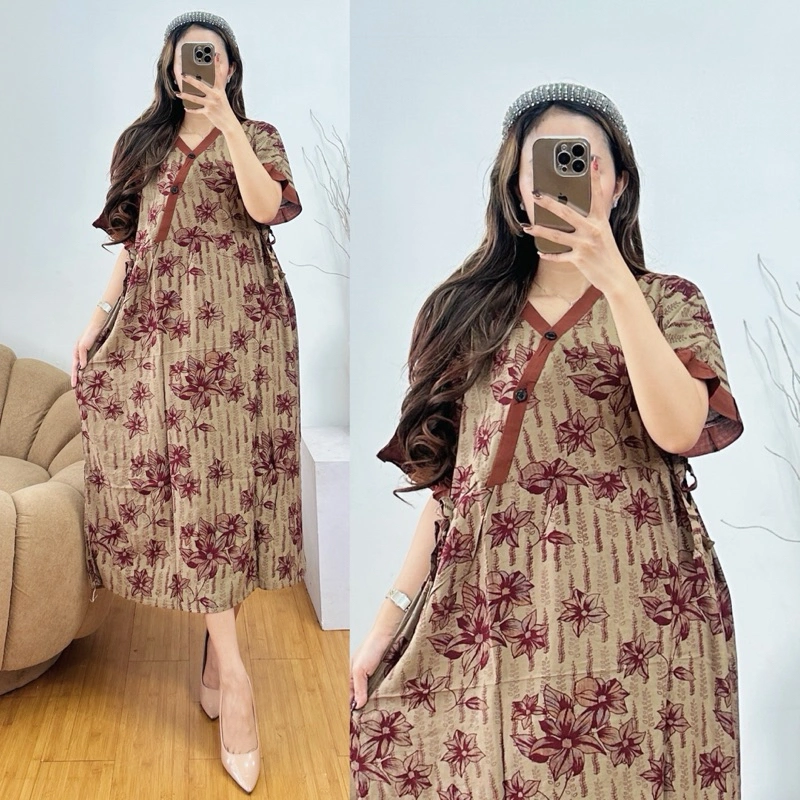 Daster Andin Arab Cibi Kimono || Rayon Super Grade A Ori || Model Kancing Depan Busui Bumil Ld 120