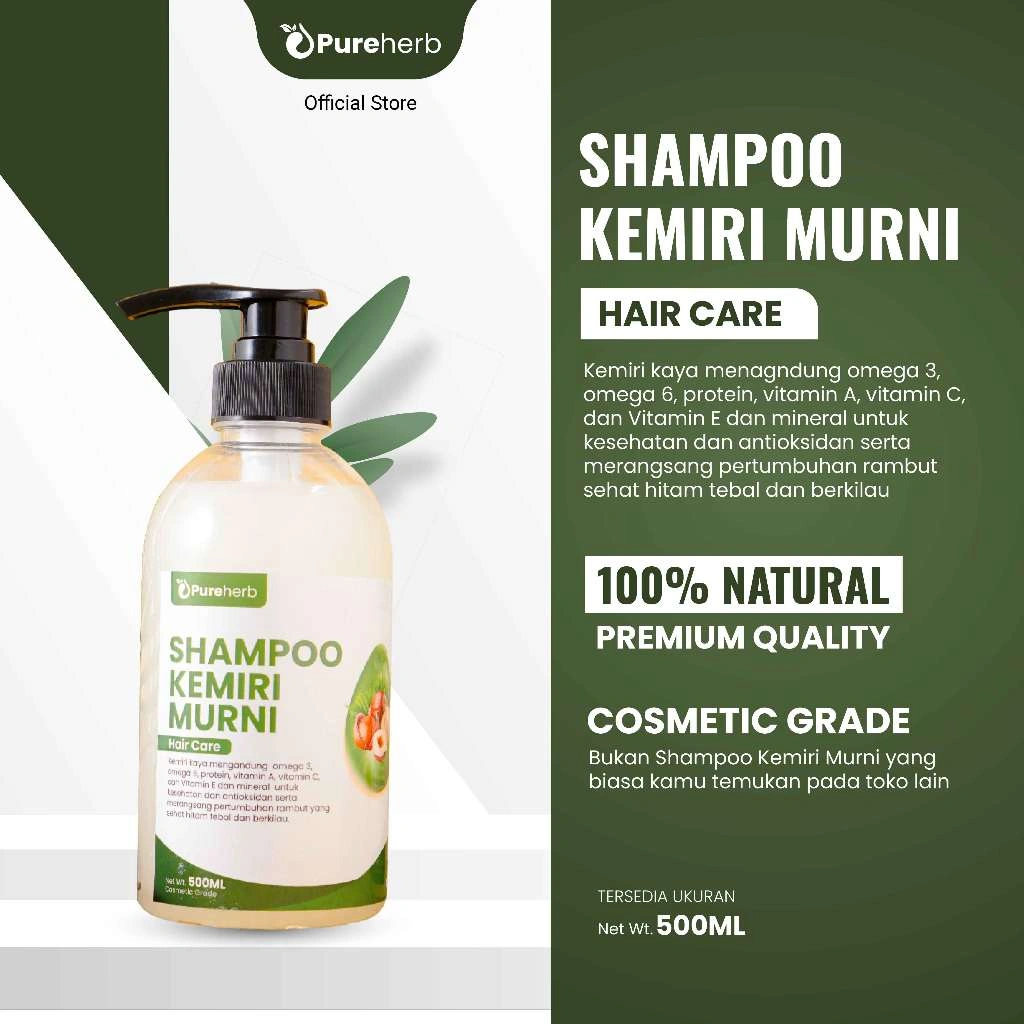 Shampo Kemiri Murni non SLS 500 ml by Pureherb